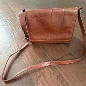 GENICCI Brown Leather Shoulder Bag